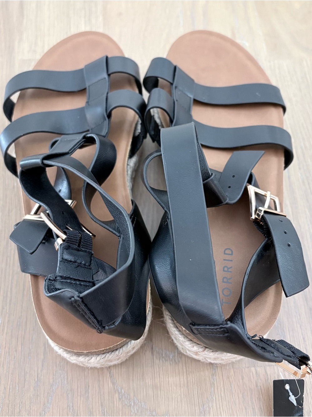 ✨👡NWT Torrid Black and Tan Espadrille Platform Sandals - 10WW